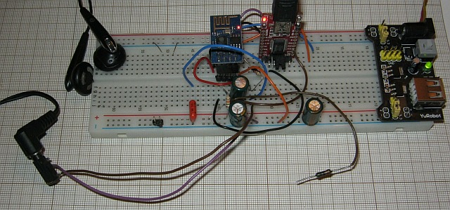 ESP8266 RTP pager breadboard