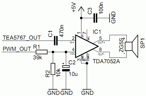 Tda7052 схема включения