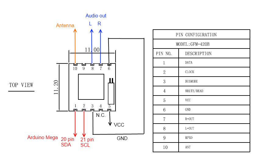 TEA5767 module pinout