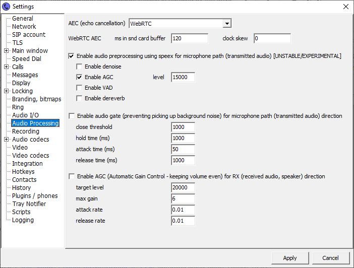 Enabling AGC for Polycom CX300 microphone