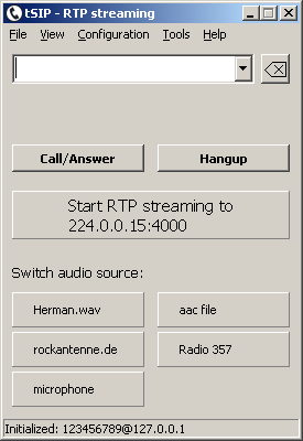 tSIP RTP streaming